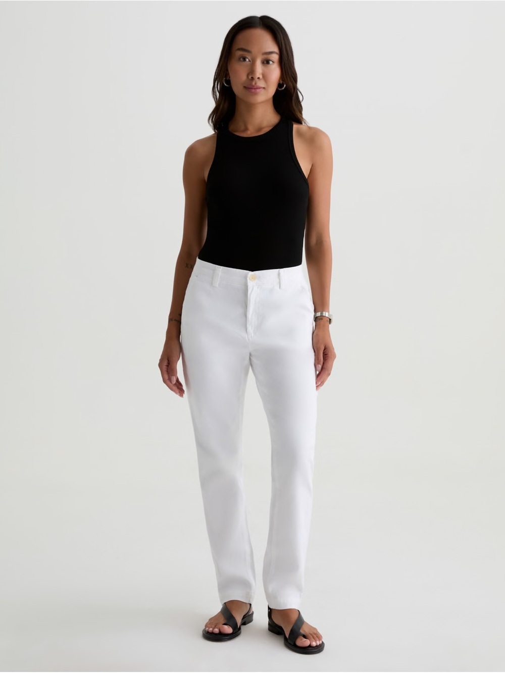 AG White The Caden Tailored Trousers, Sz 28R